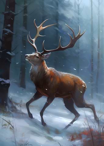 Deer in the Winterforest
