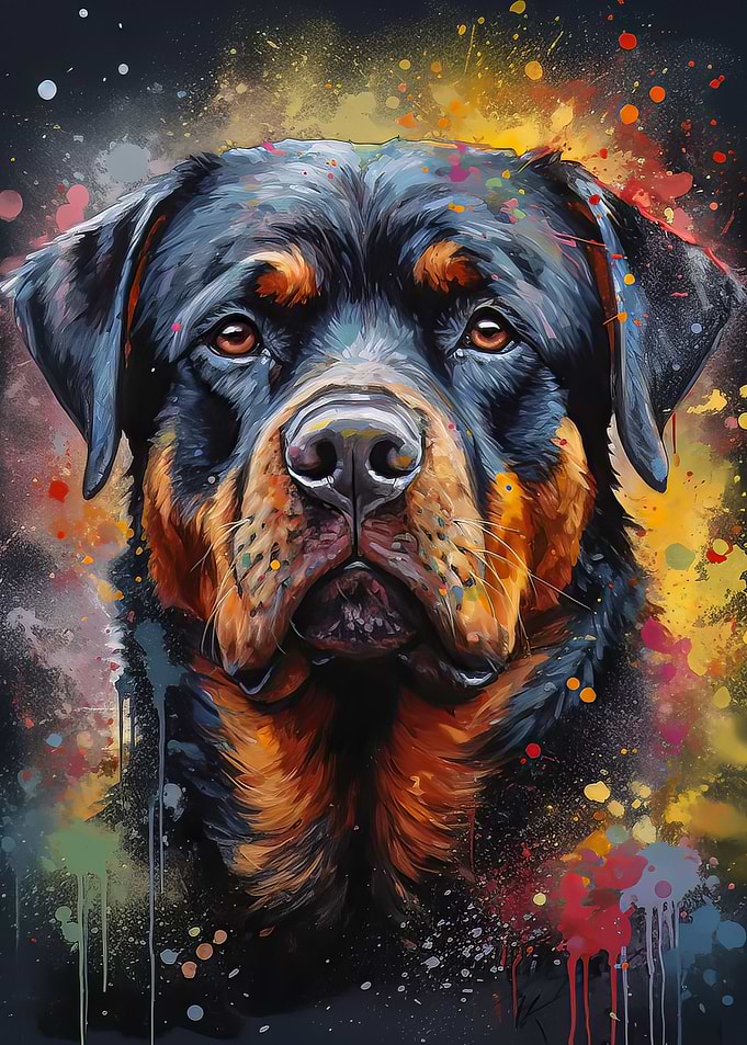Rottweiler painting