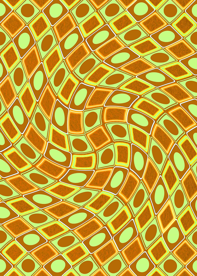 Orange green y2k swirl