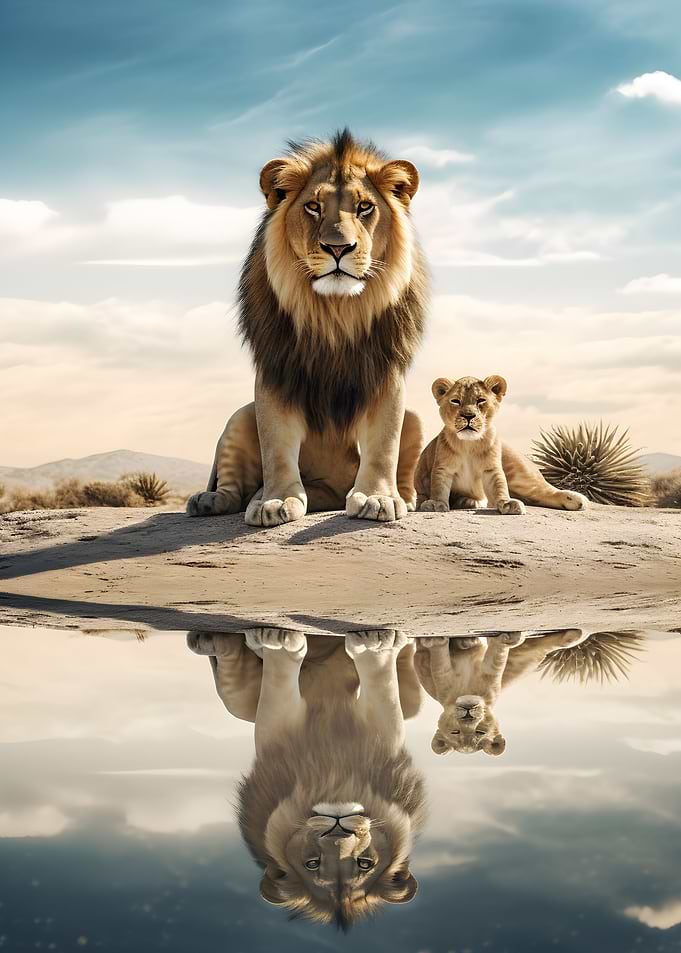 Wild Lions in Savannah