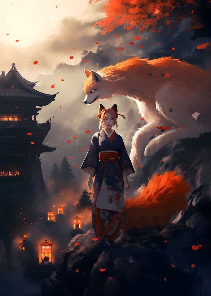 Anime girl fox