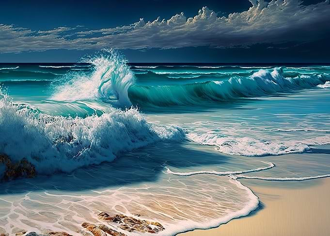 Blue ocean waves