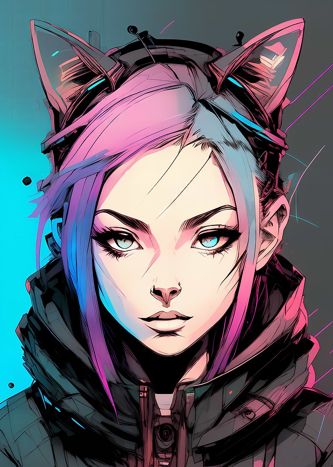 Cyber furry cat girl