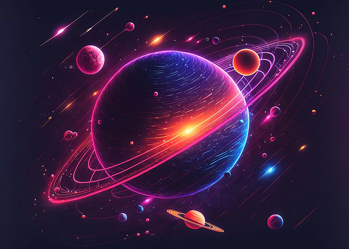 Solar system neon