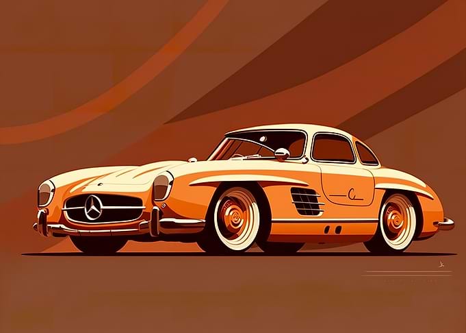 Mercedes SLS Retro Car