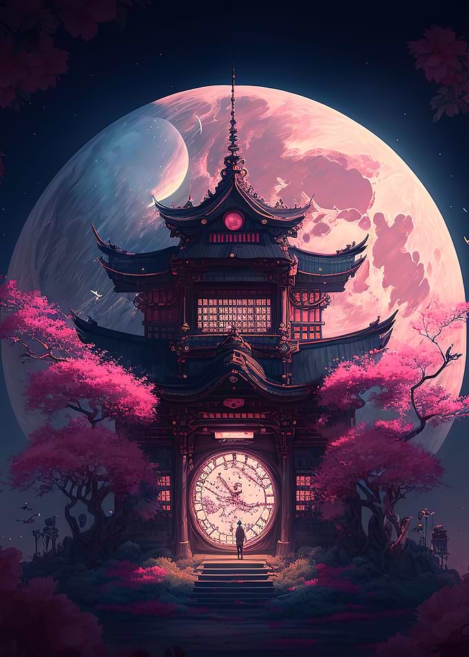 japanese landscape moon