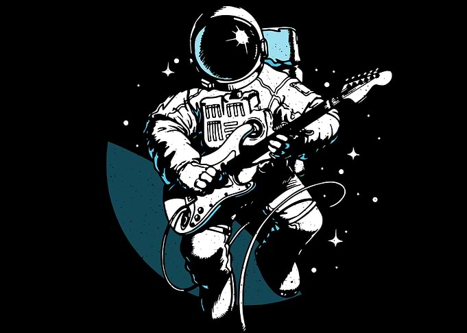 Astronaut rocks with guita