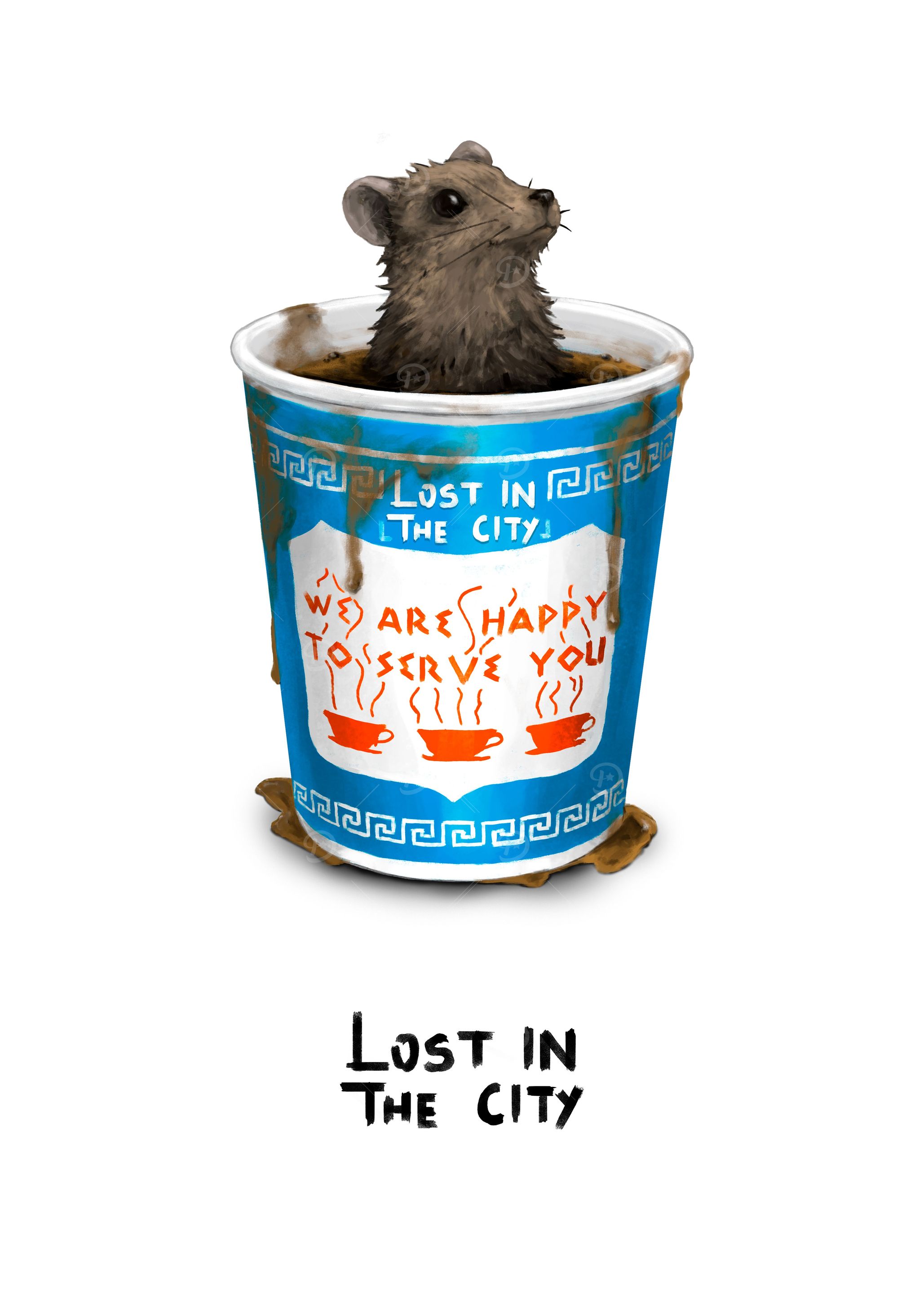 NYC Coffe Cup Rat