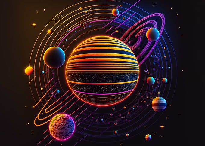 Solar system neon