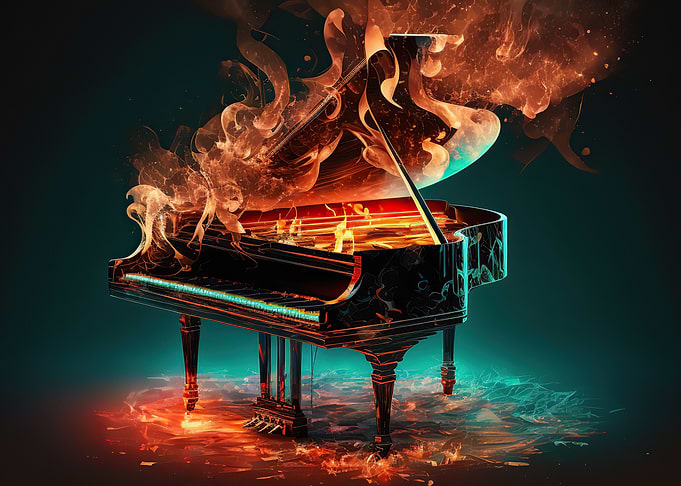 piano colorful