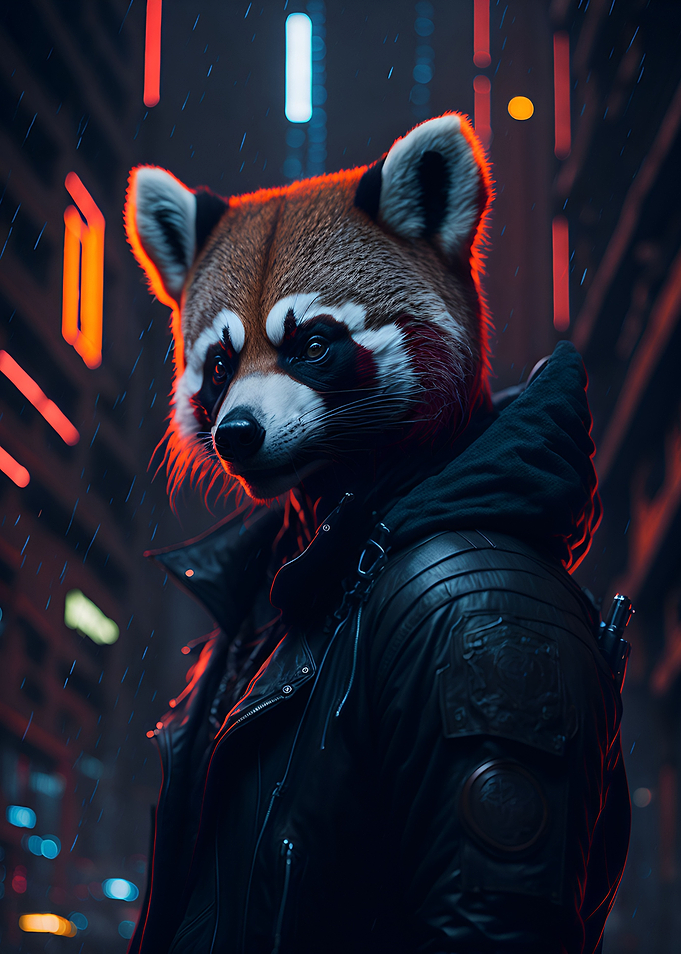 Red Panda Rain Rebel