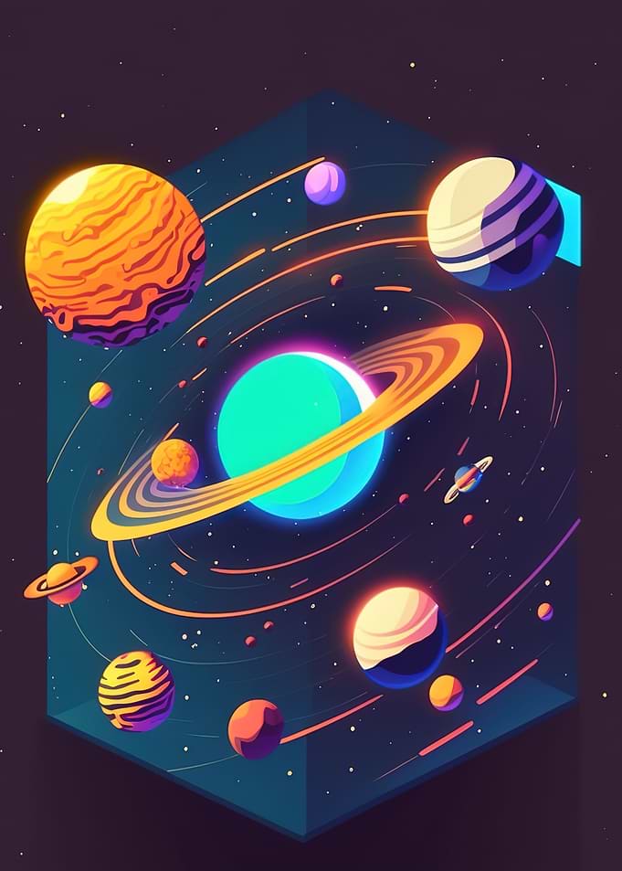 Solar system neon