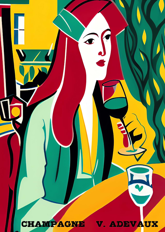 Retro Champagne Poster