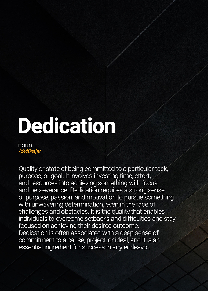 Dedication your life