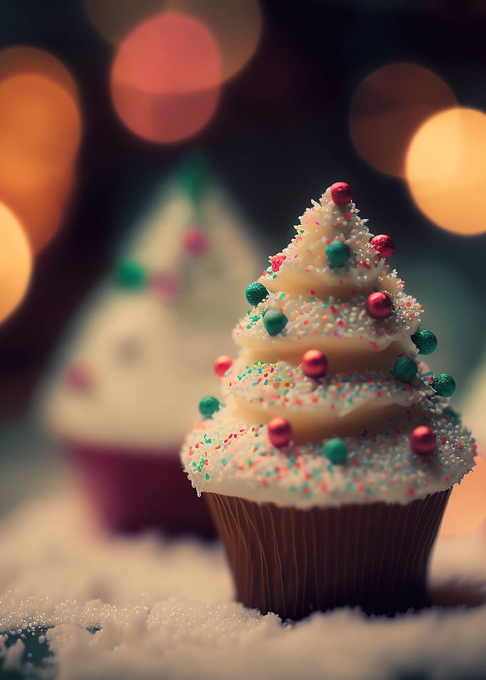 Christmas tree cupcakes