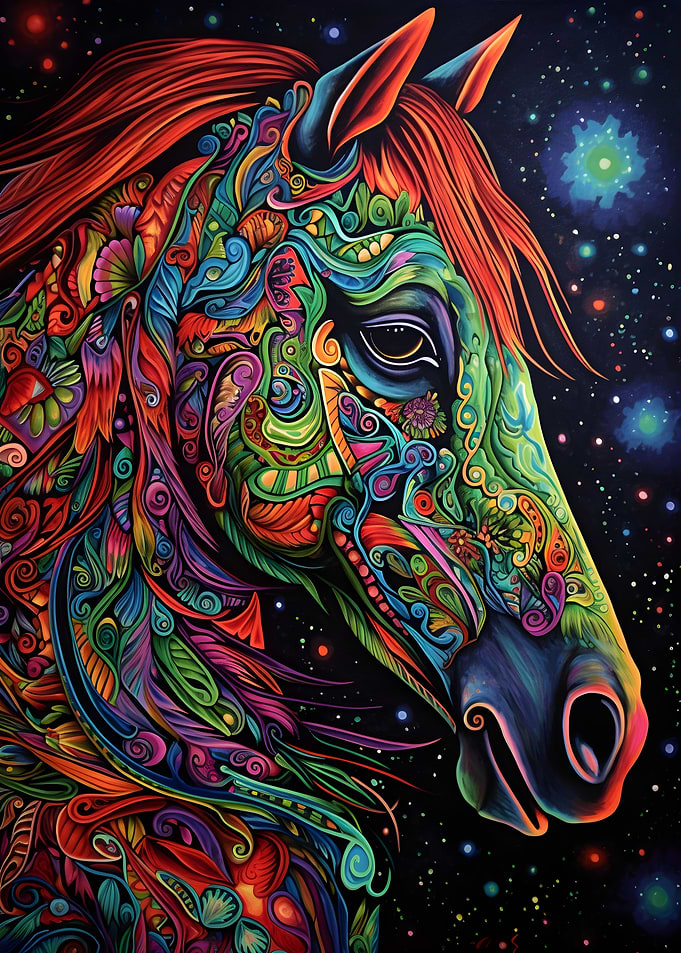 Horse in colorful art