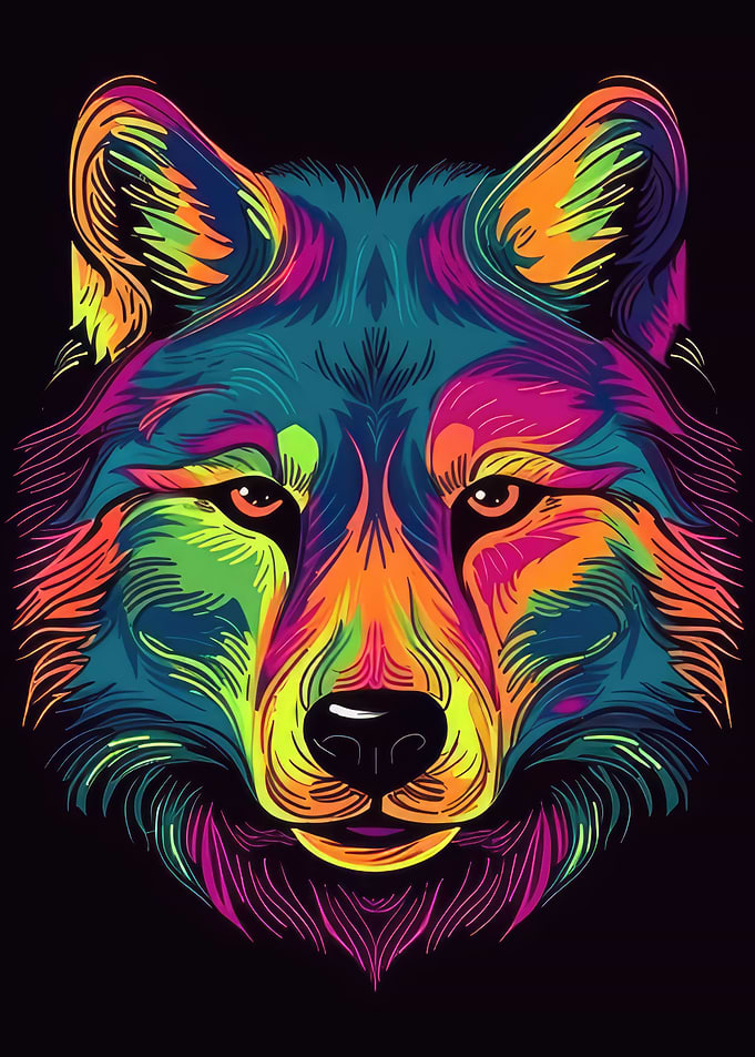 Colorful Wolf