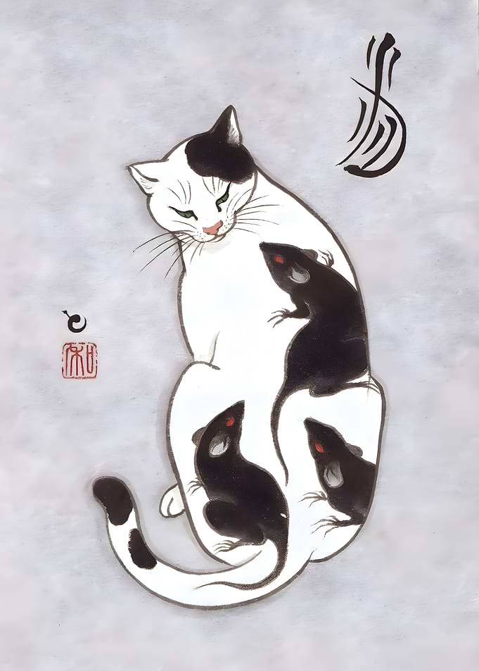 Cat Mice Tattoo