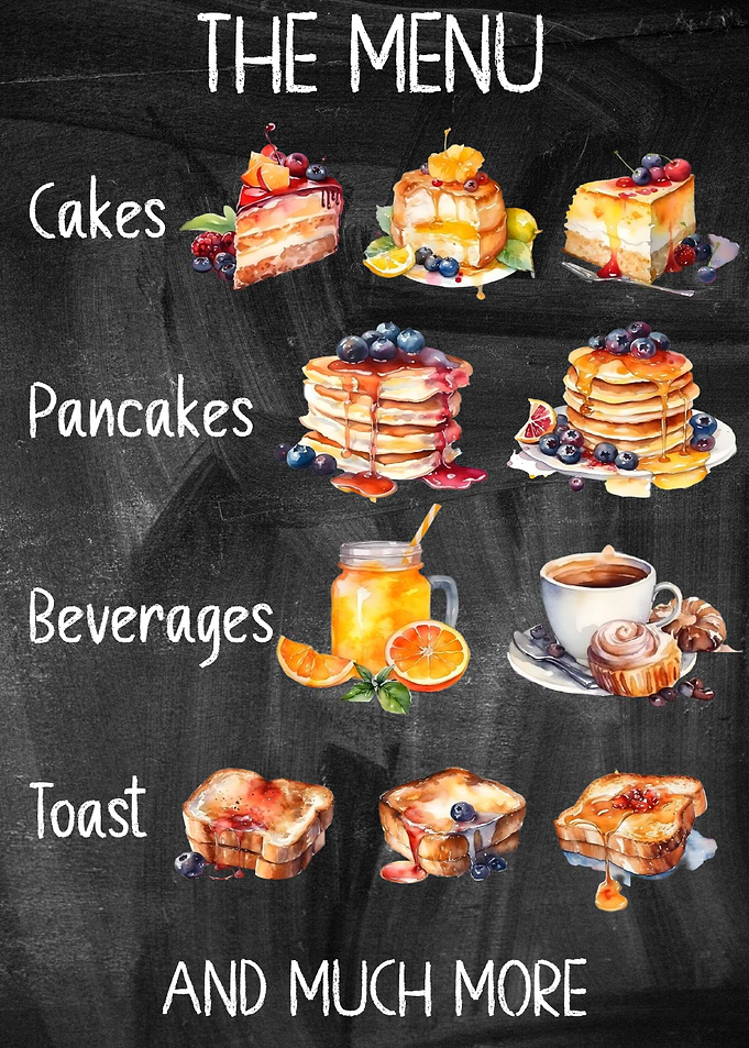 Watercolor Breakfast Menu