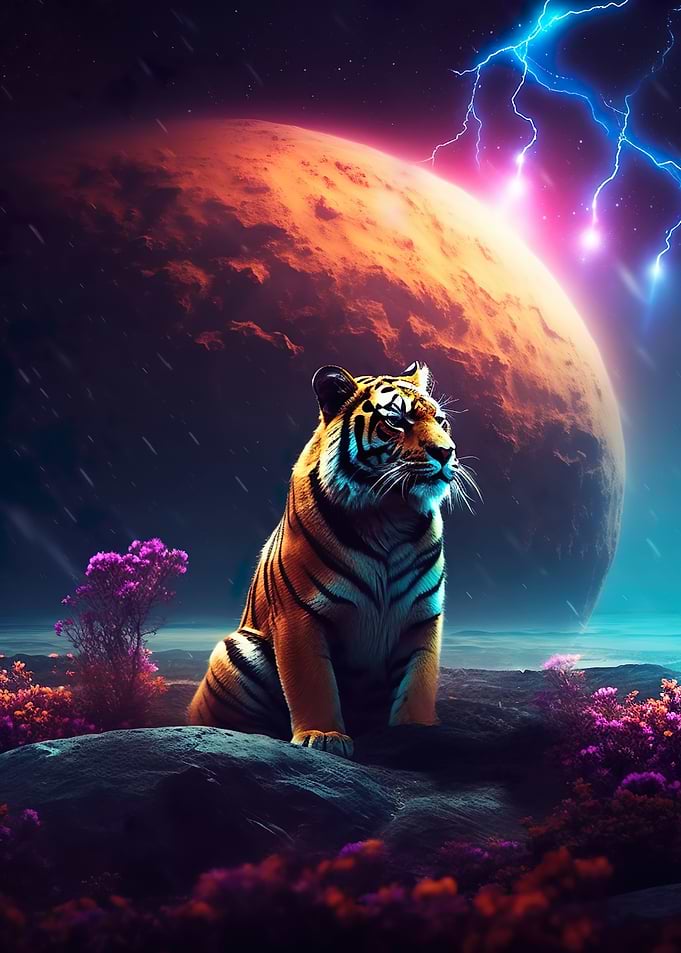 Tiger watching the space
