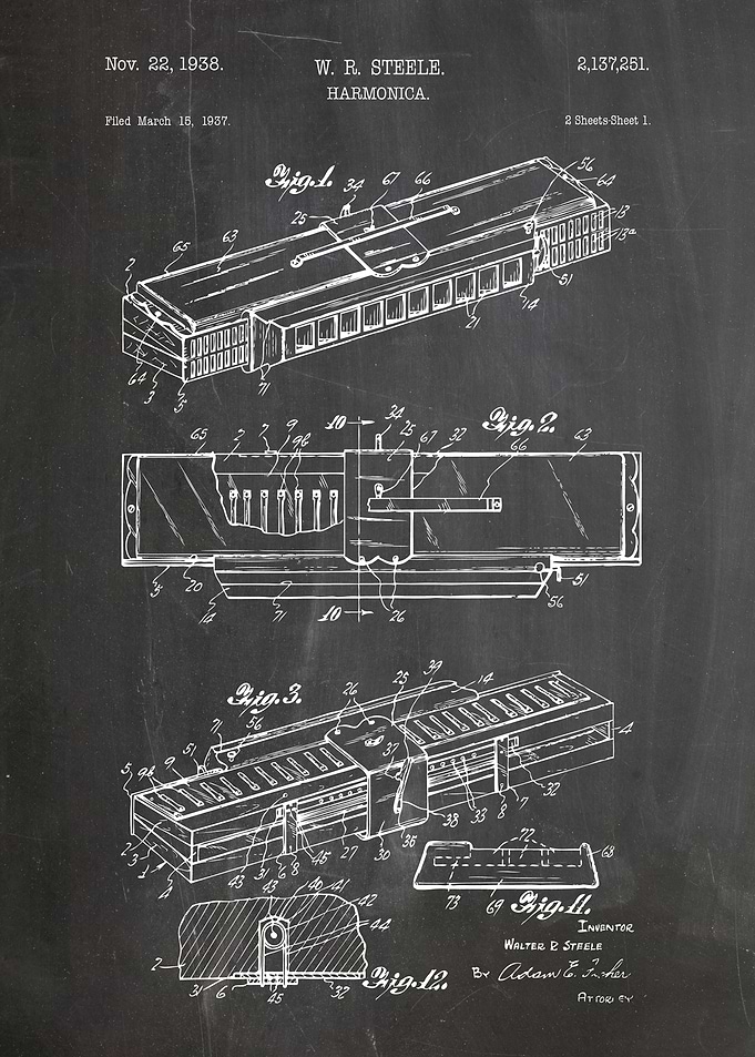 Harmonica patent 1938