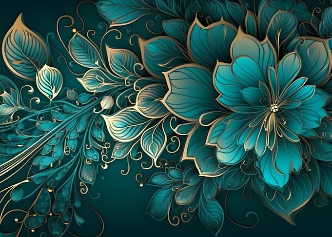 Teal and golden background
