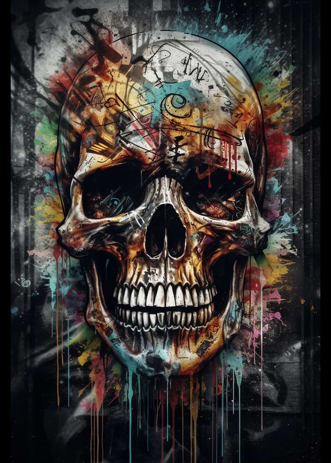 Skull Graffiti Street Art