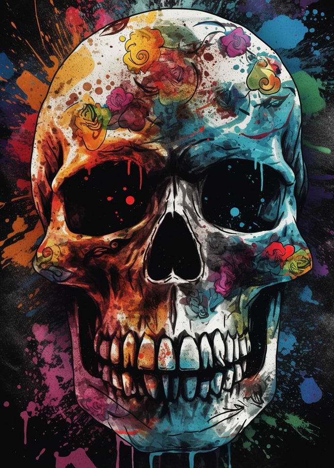Skull Graffiti Street Art