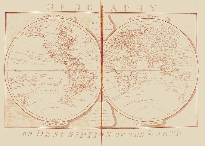 World Map vintage red