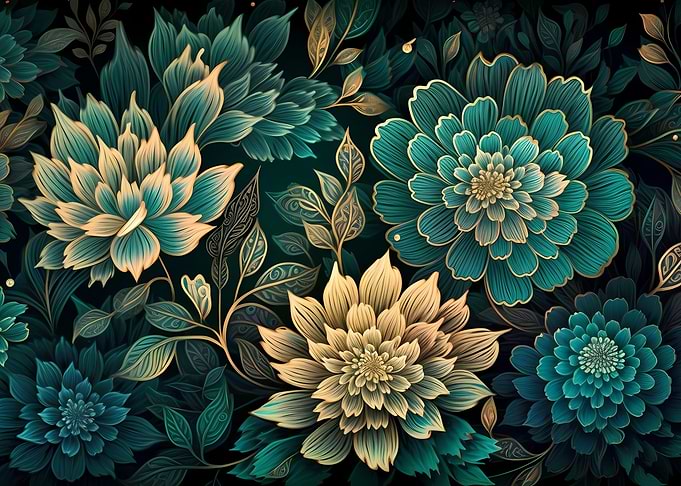 Teal and golden background