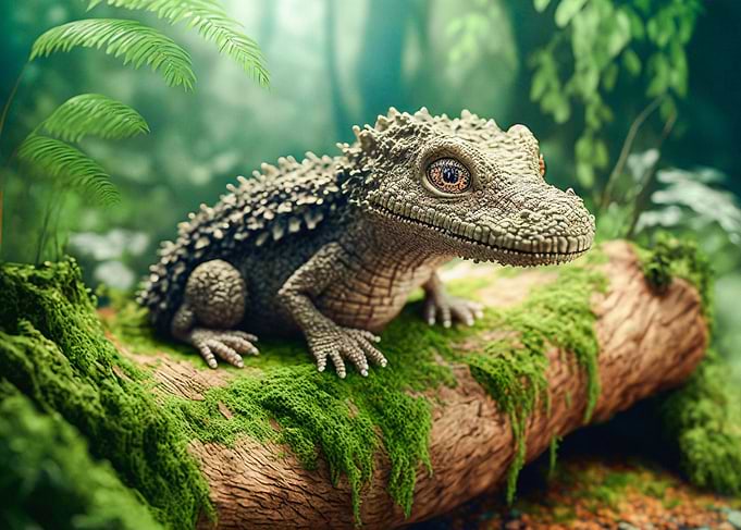 Cocodile in the forest