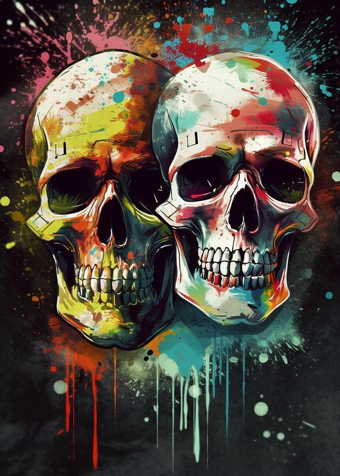 Skull Graffiti Street Art