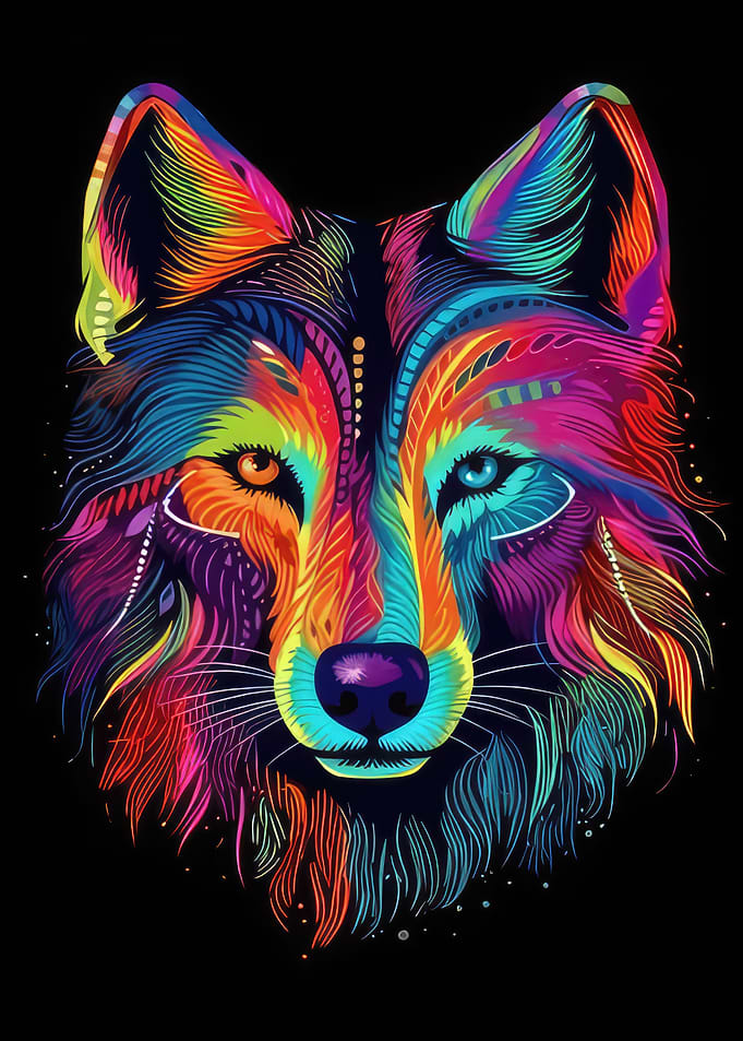 Colorful Wolf