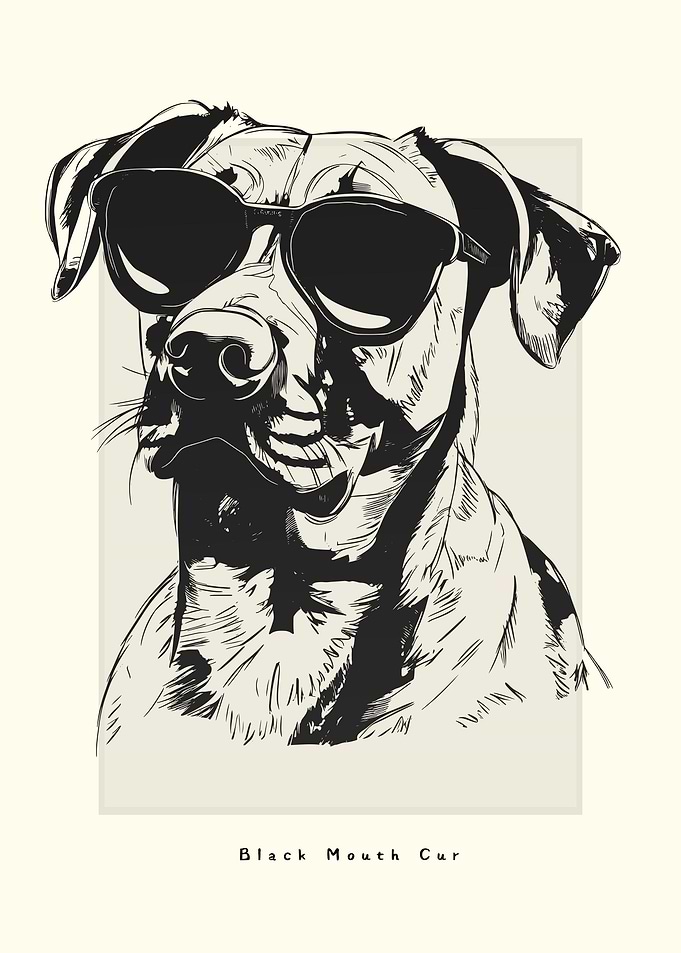 Black Mouth Cur Sketch