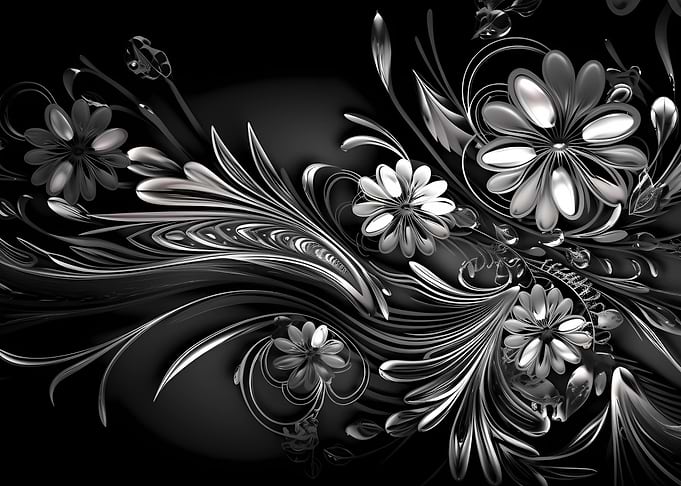 Monochromatic floral art