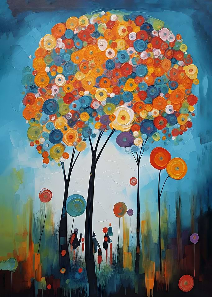 abstract trees people