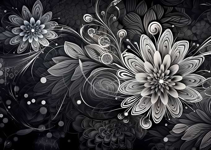 Monochromatic floral art