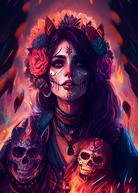 Day of the Dead — sugar skull metal wall art