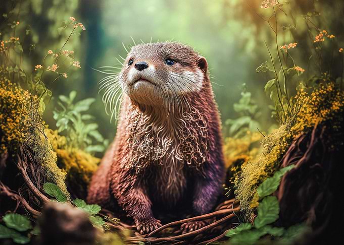Otter Otto in the forest