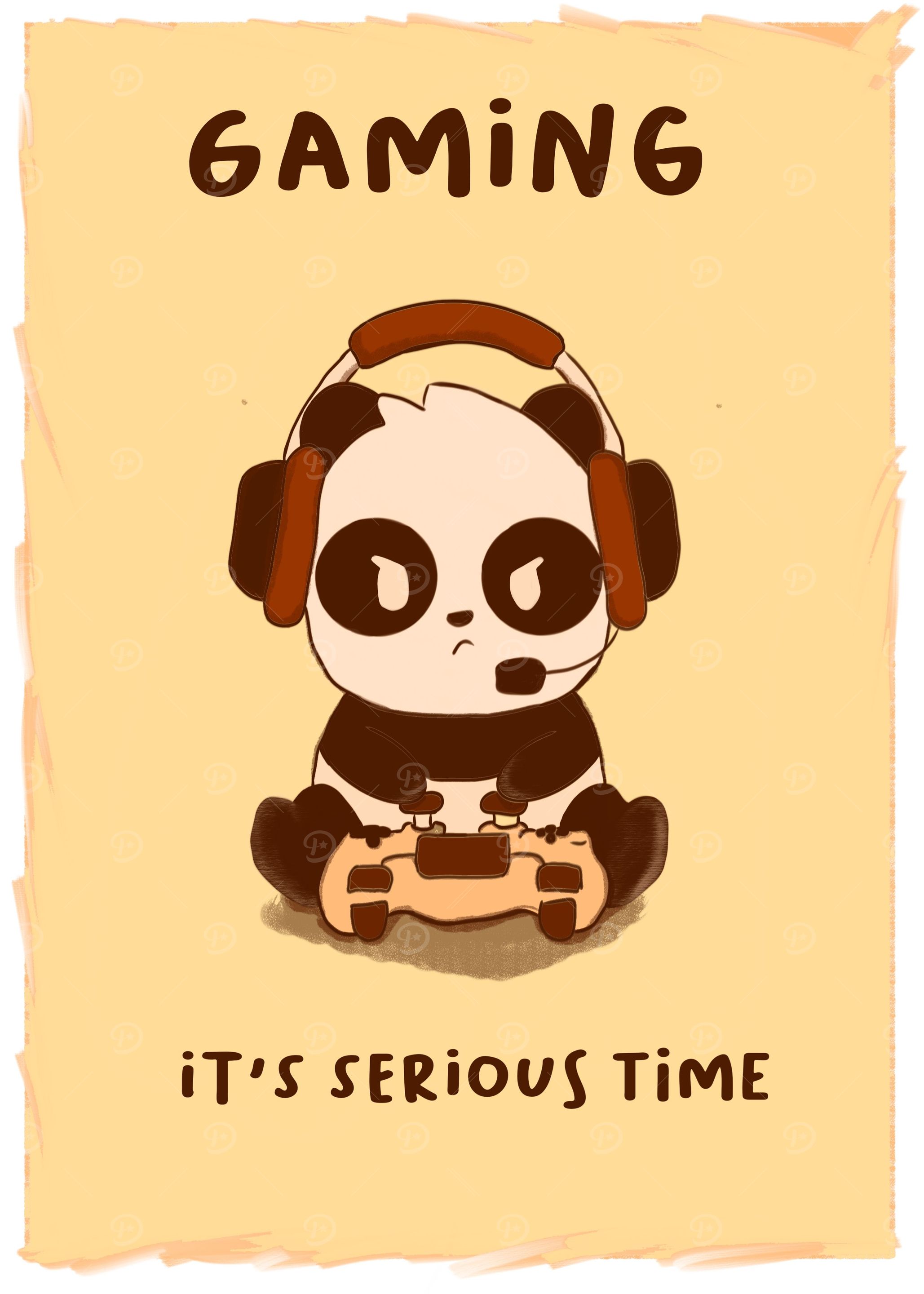 Serious panda gamer