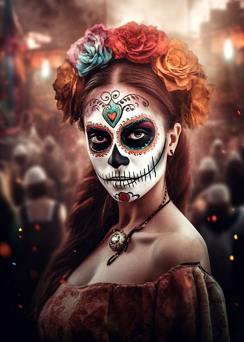 Spirit of Celebration — sugar skull metal wall art