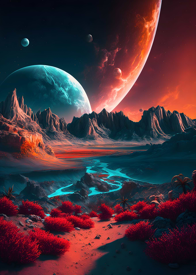 Distant planet landscape