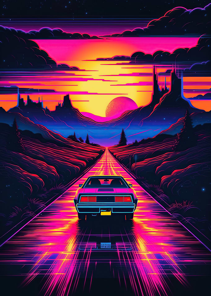 Retro Car Vaporwave