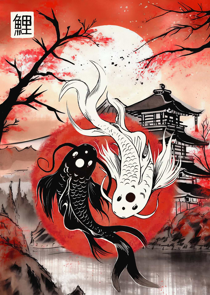 Koi fish Yin and yang