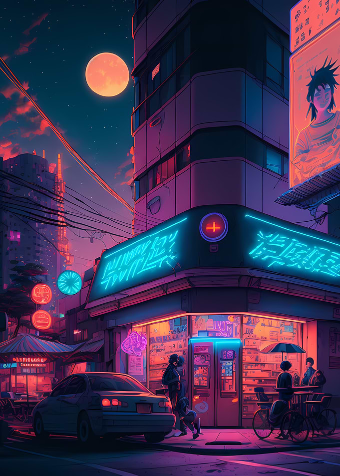 Cyberpunk City Street