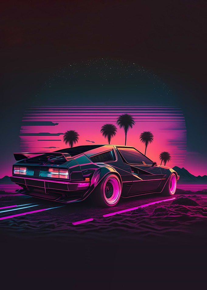 Retro wave Car japanese
