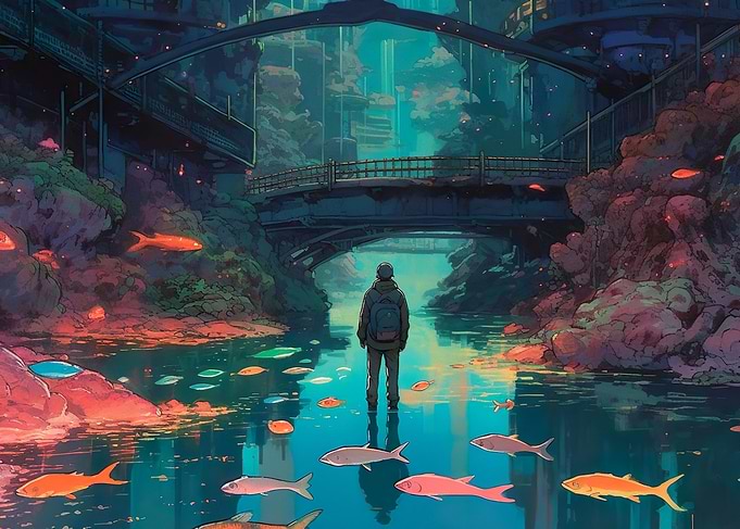 Fantasy Landscape Koi