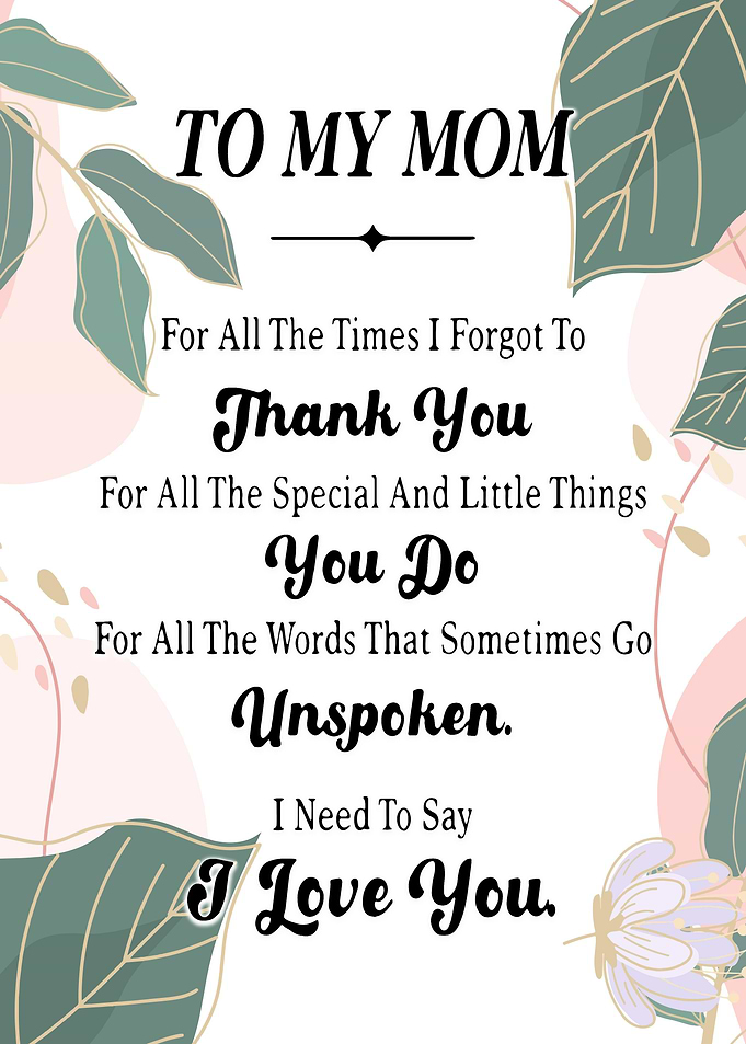 To My Mom