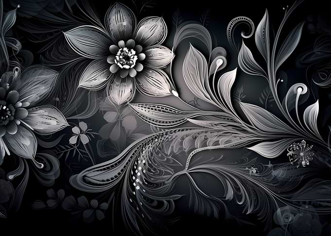 Monochromatic floral art