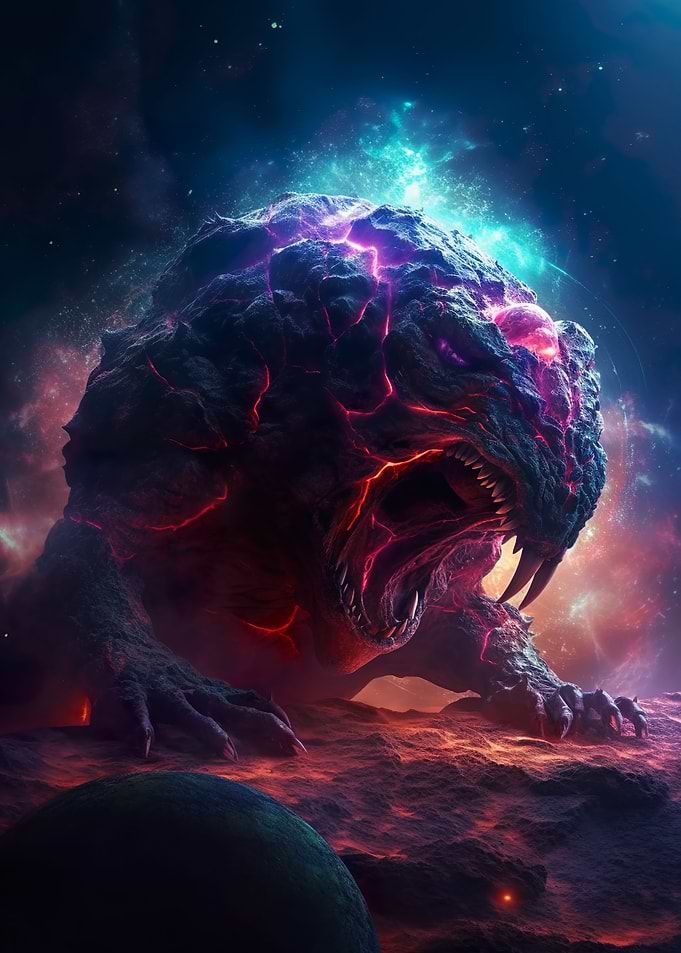 Alien creature in space